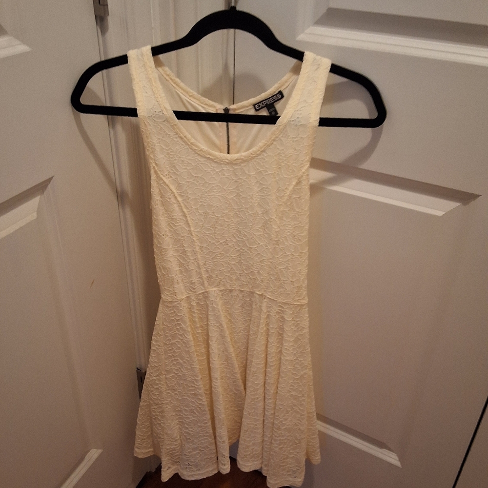 Express Ivory Lace Fit And Flare  line Dress Size 0
